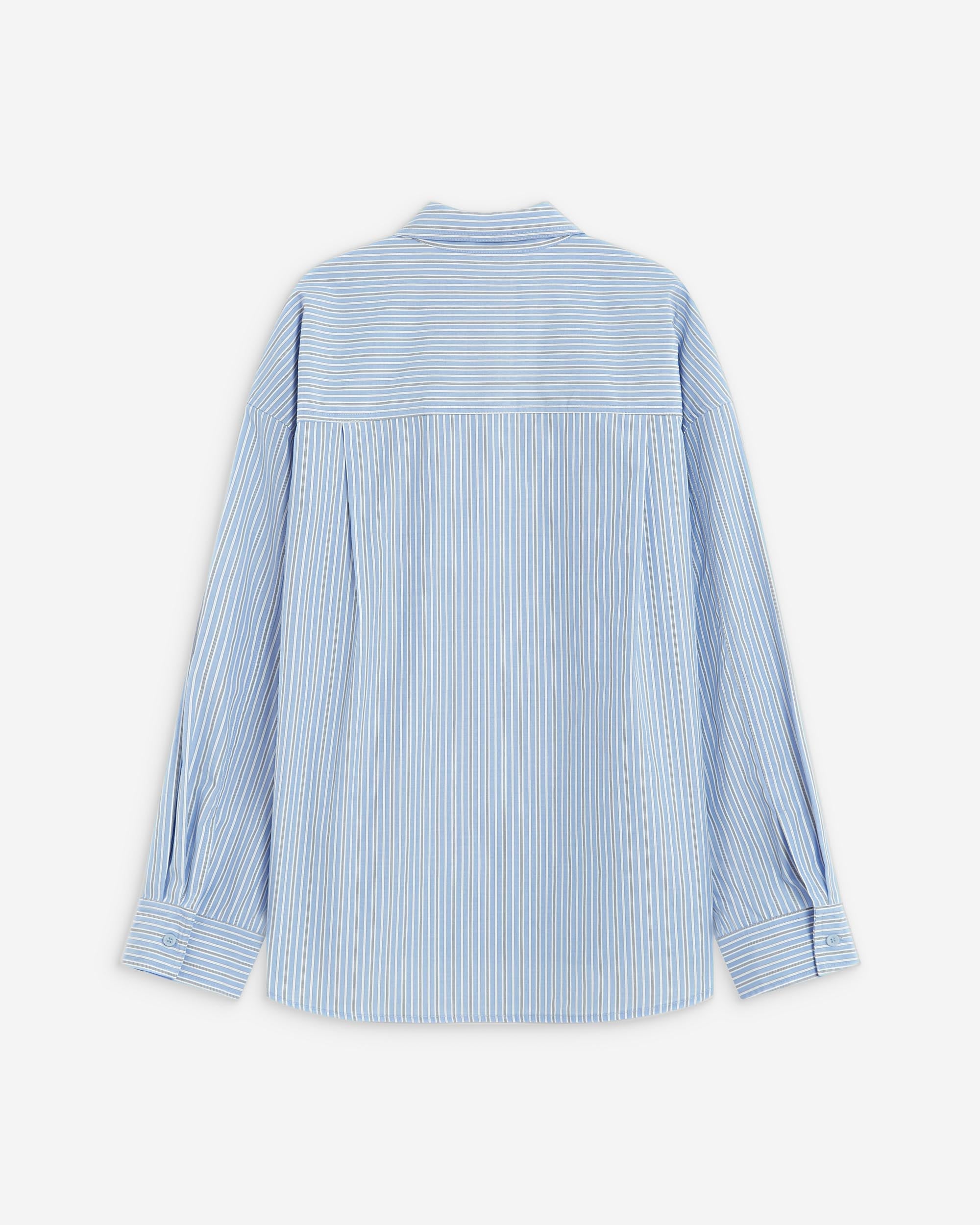 Chemise rayée oversize à cravate amovible ciel Athena