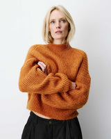 Jersey en mezcla de alpaca y lana camel Agostino