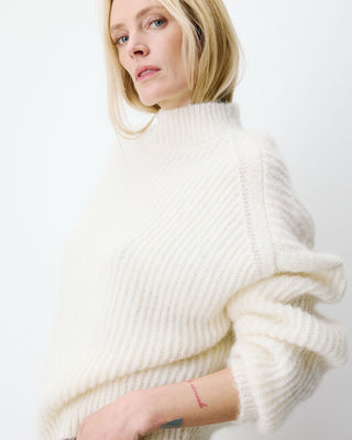 Pull ample en alpaga et laine mélangée ivoire Agostino