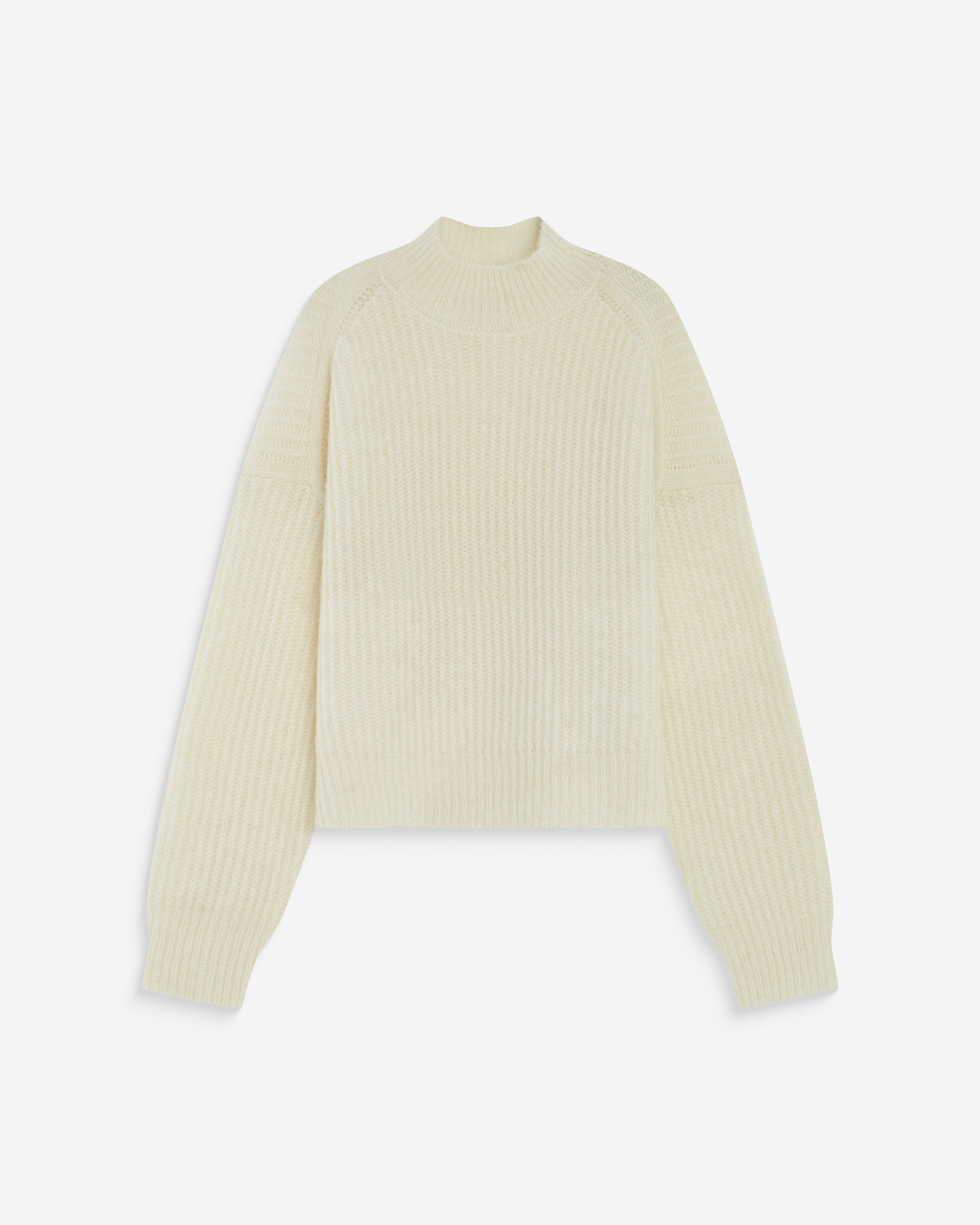 Pull ample en alpaga et laine mélangée ivoire Agostino