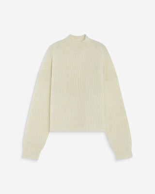 Pull ample en alpaga et laine mélangée ivoire Agostino