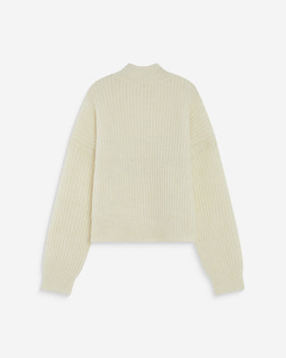 Pull ample en alpaga et laine mélangée ivoire Agostino