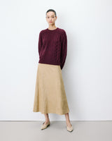 Cable-knit crew-neck sweater aubergine Amparo