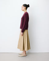 Cable-knit crew-neck sweater aubergine Amparo