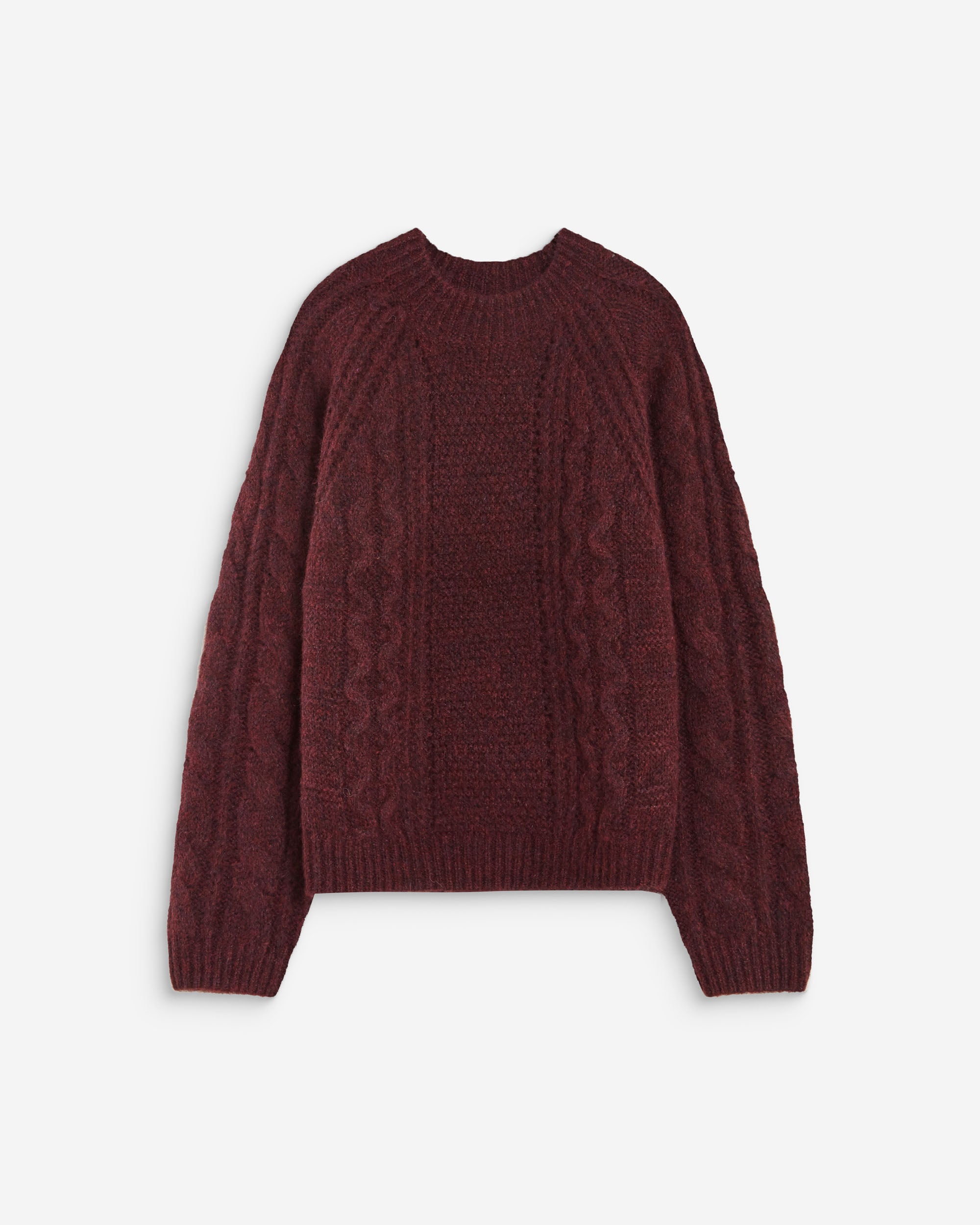 Cable-knit crew-neck sweater aubergine Amparo