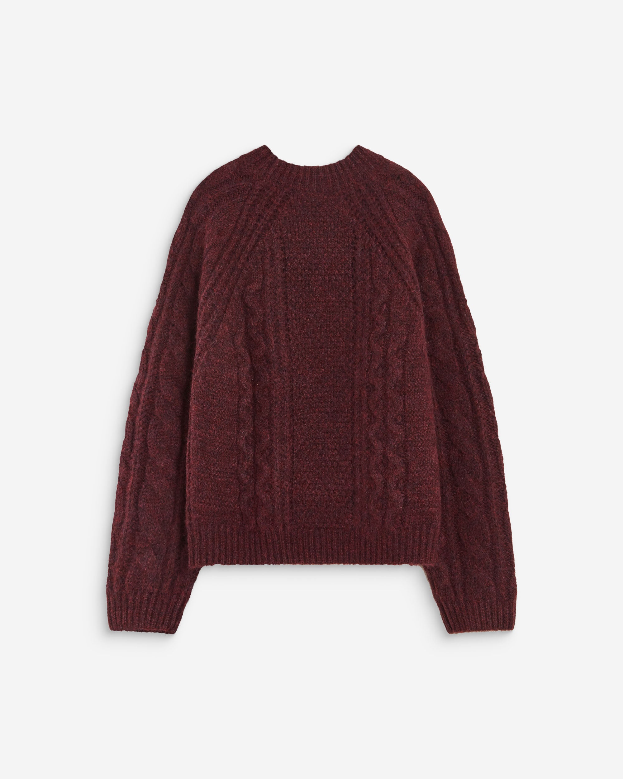 Cable-knit crew-neck sweater aubergine Amparo