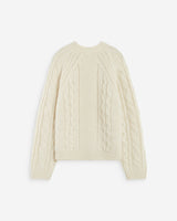 Cable-knit crew-neck sweater ecru Amparo