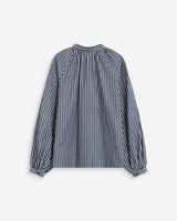 Blouse à rayures col mao à nouer marine Albane