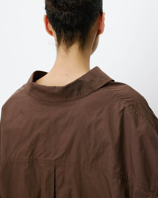 Blouse oversize manches larges en coton chocolat Ambre