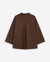 Blouse oversize manches larges en coton chocolat Ambre