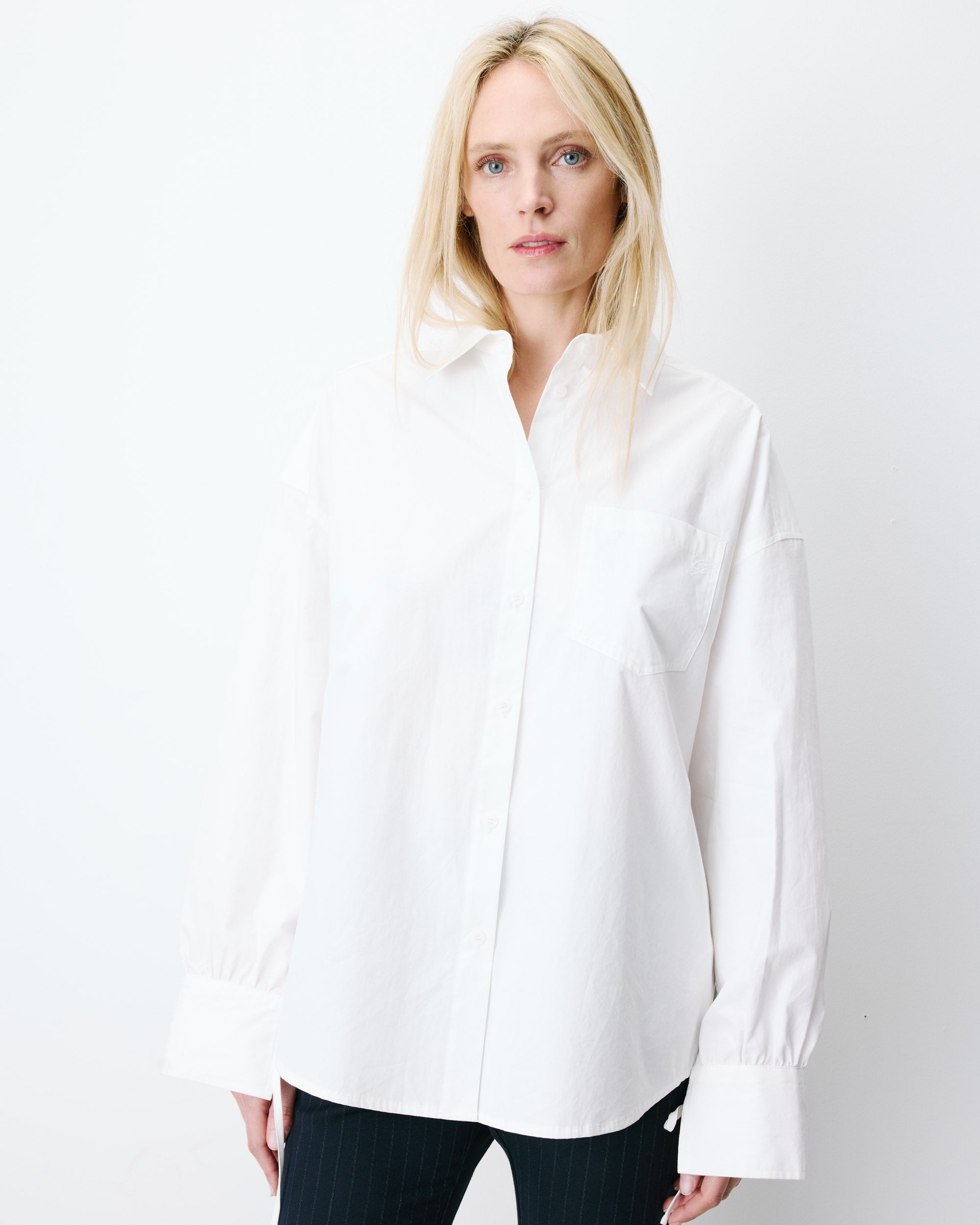 Camisa oversize de algodón ivoire Armelle
