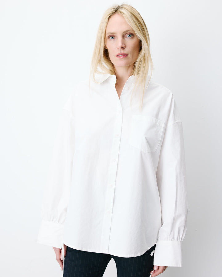 Camisa oversize de algodón ivoire Armelle