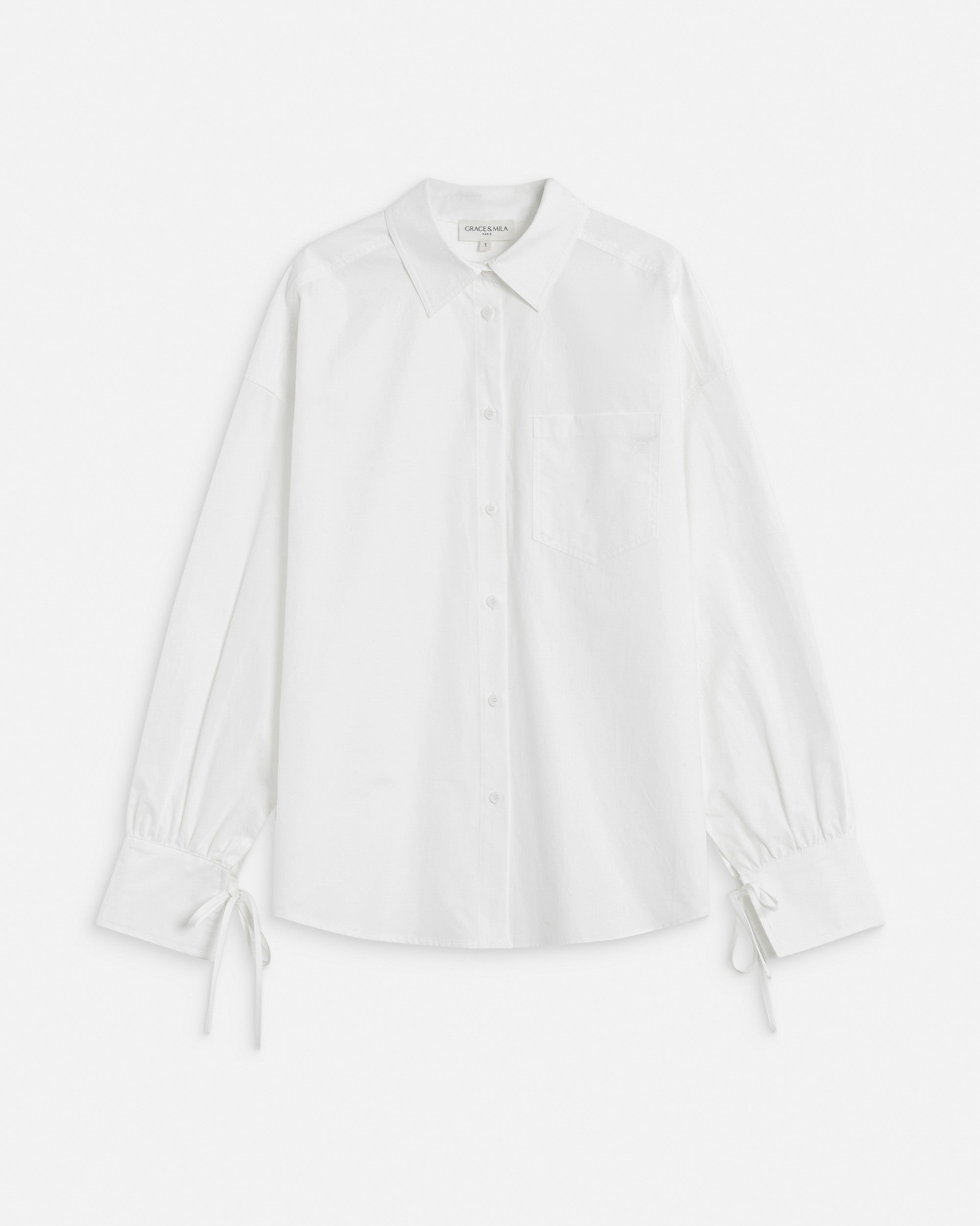 Camisa oversize de algodón ivoire Armelle