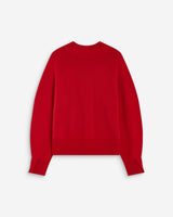 Pull droit col V en maille rouge Alden