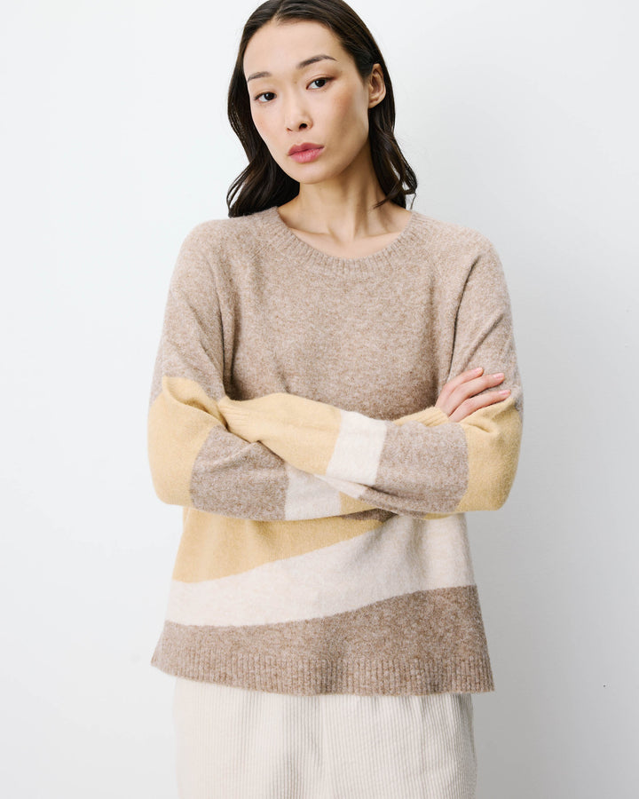 Jersey estampado cuello redondo mocha Arlo