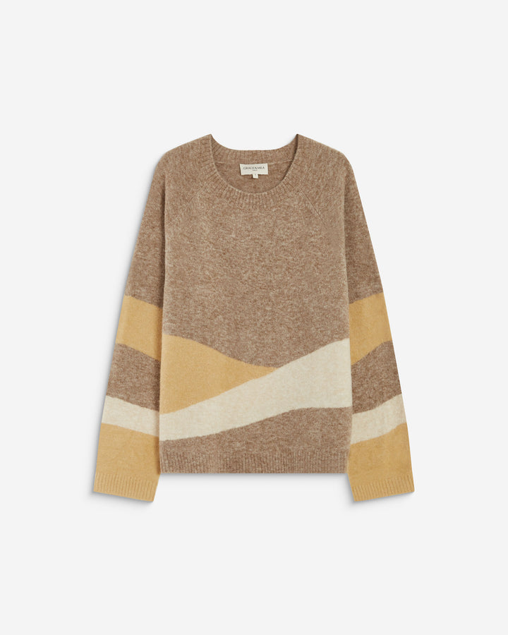 Jersey estampado cuello redondo mocha Arlo