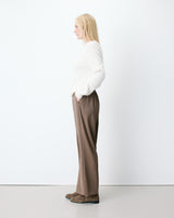 Pull ample en maille dos nu croisé ivoire Anthemis