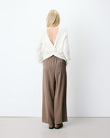 Pull ample en maille dos nu croisé ivoire Anthemis