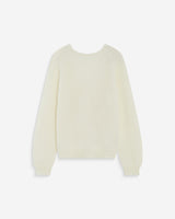 Pull ample en maille dos nu croisé ivoire Anthemis