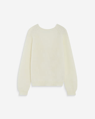 Pull ample en maille dos nu croisé ivoire Anthemis