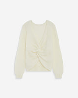 Pull ample en maille dos nu croisé ivoire Anthemis