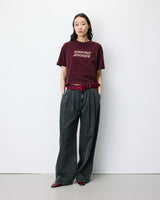 Cotton slogan T-shirt aubergine Anis