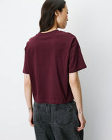 Cotton slogan T-shirt aubergine Anis