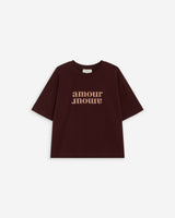 Cotton slogan T-shirt aubergine Anis