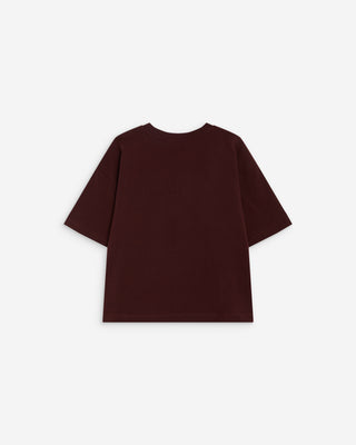 Cotton slogan T-shirt aubergine Anis