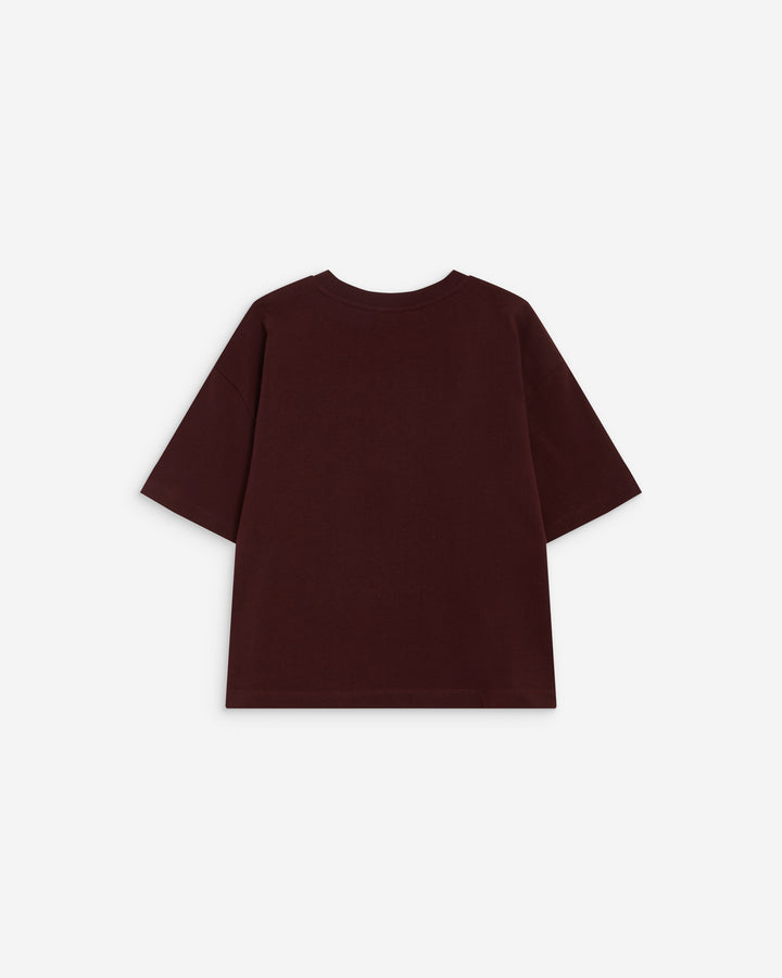 Cotton slogan T-shirt aubergine Anis