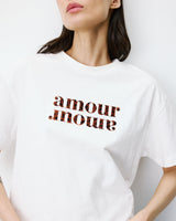 T-shirt en coton manches courtes à inscription ivoire Anis