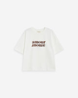 T-shirt en coton manches courtes à inscription ivoire Anis