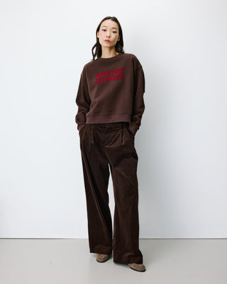 Relaxed slogan sweatshirt chocolat Amery