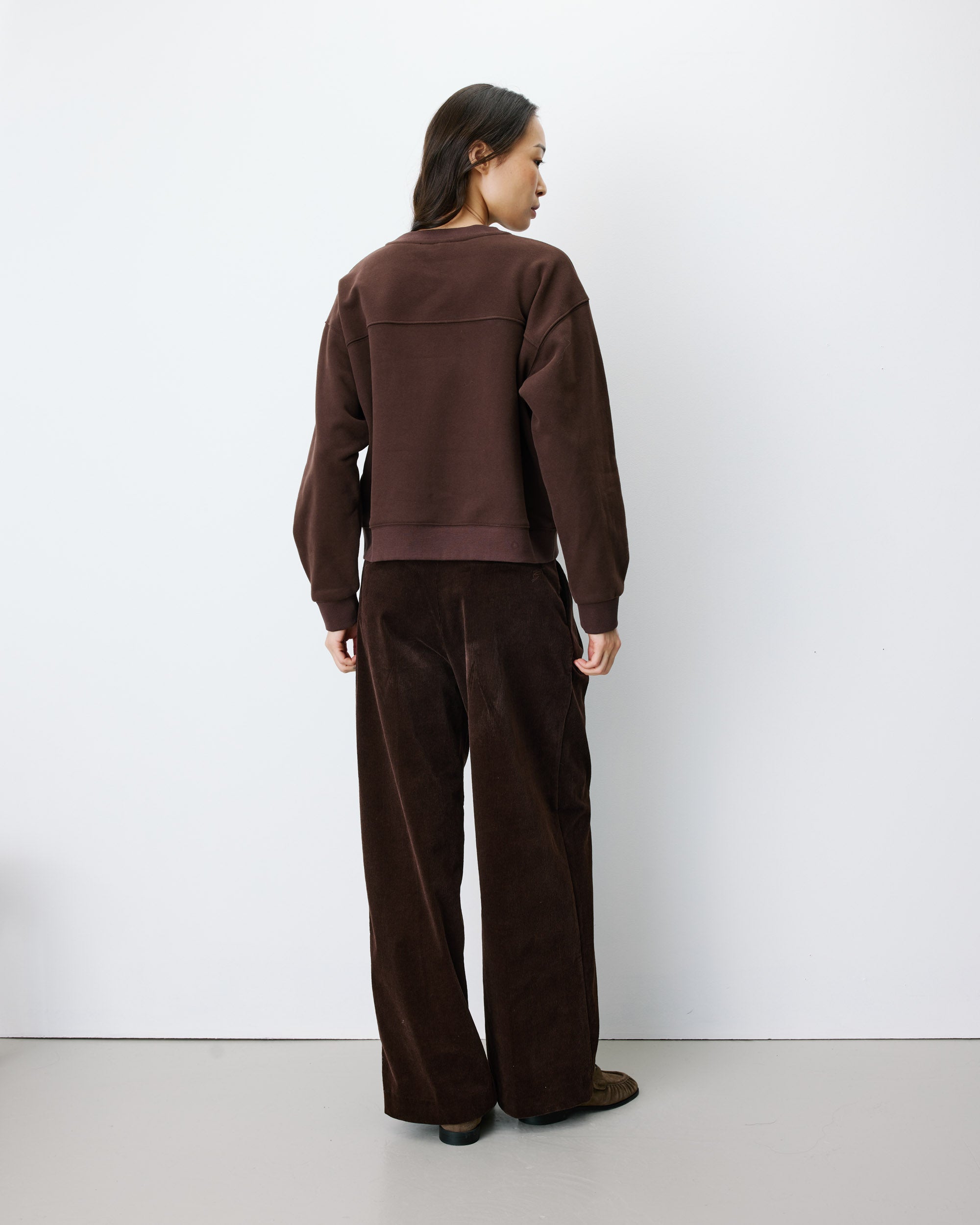 Relaxed slogan sweatshirt chocolat Amery
