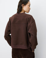 Relaxed slogan sweatshirt chocolat Amery