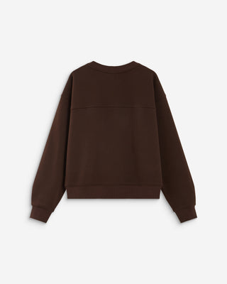 Relaxed slogan sweatshirt chocolat Amery