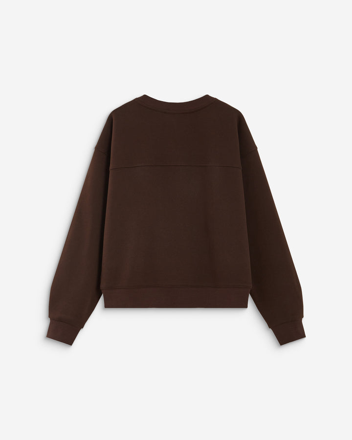 Relaxed slogan sweatshirt chocolat Amery