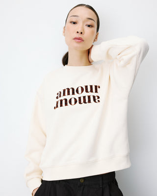 Relaxed slogan sweatshirt ecru Amery