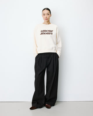 Relaxed slogan sweatshirt ecru Amery