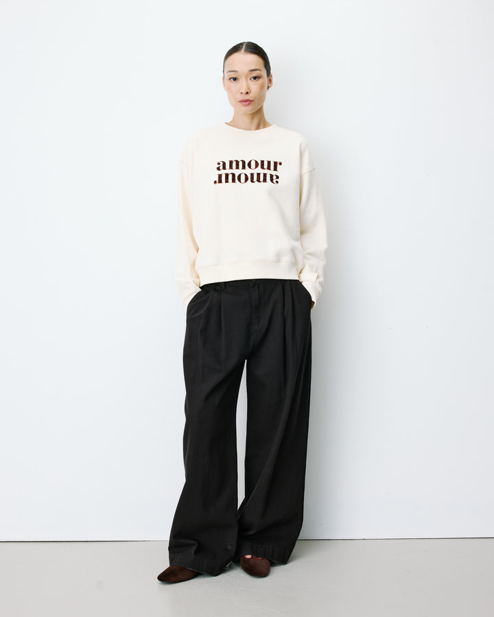 Relaxed slogan sweatshirt ecru Amery