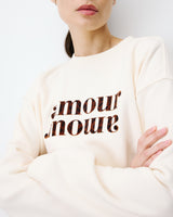 Relaxed slogan sweatshirt ecru Amery
