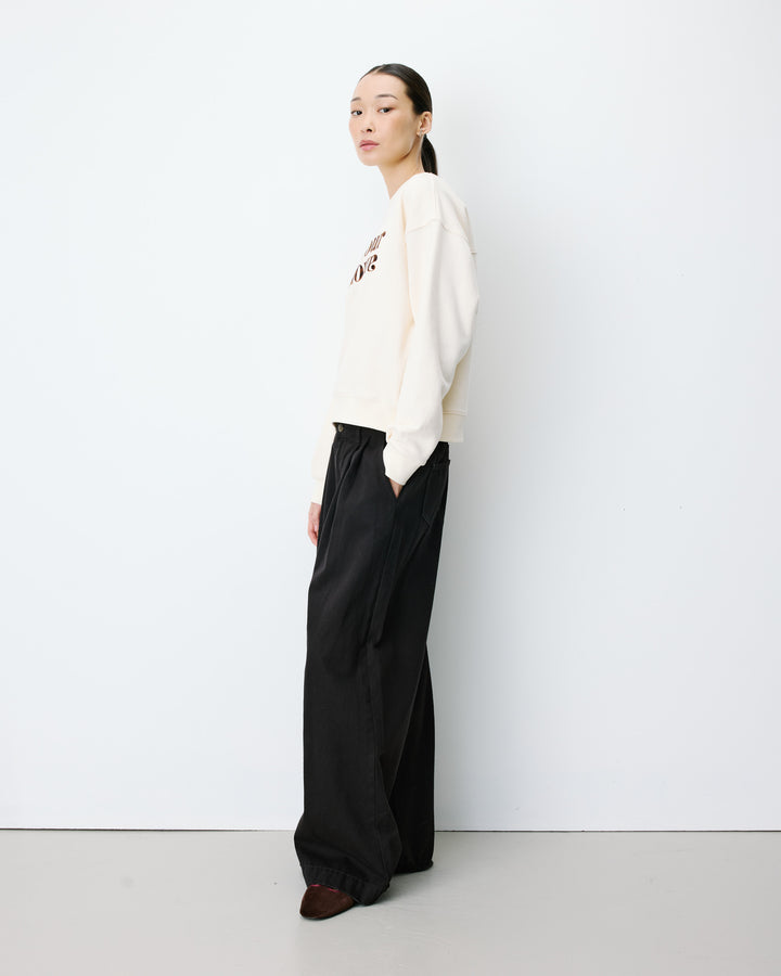 Relaxed slogan sweatshirt ecru Amery