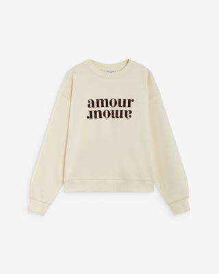 Relaxed slogan sweatshirt ecru Amery