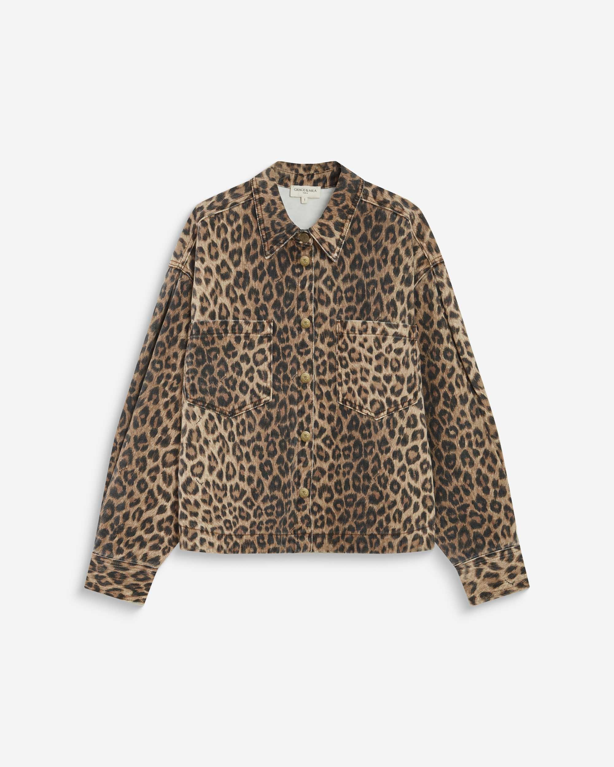 Printed denim shirt leo Adriana