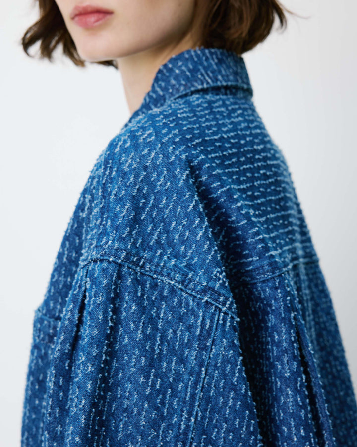 Camisa de denim estampada mediumblue Adriana