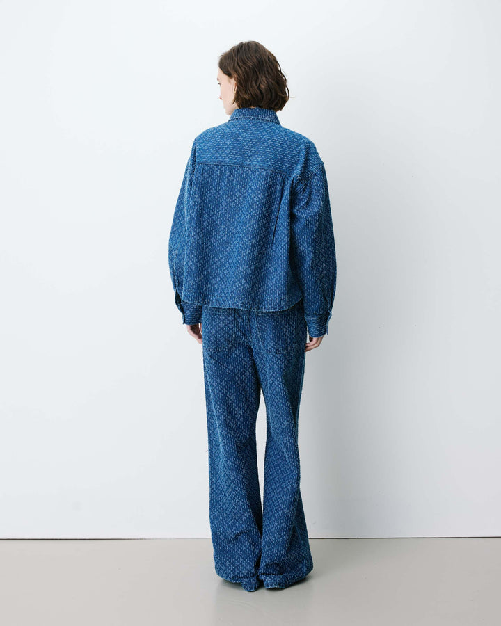 Camisa de denim estampada mediumblue Adriana