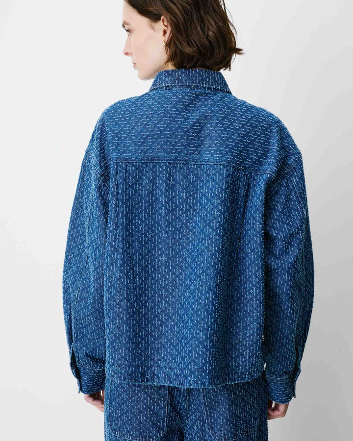 Camisa de denim estampada mediumblue Adriana