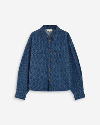 Camisa de denim estampada mediumblue Adriana