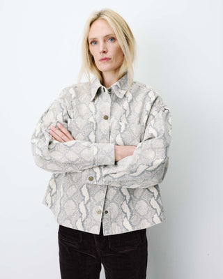 Printed denim shirt python Adriana
