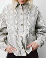 Printed denim shirt python Adriana